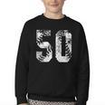 Vintage Baseball Number 50 Jersey Player Uniform Youth Crewneck Sweatshirt