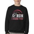 Vintage Humor Baseball Apparel Run I Dare You Youth Crewneck Sweatshirt Vintage Humor Baseball Apparel Run I Dare You Youth Crewneck Sweatshirt
