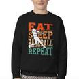 Women's Eat Sleep Baseball Repeat Vintage Player Sport Lover Retro Youth Crewneck Sweatshirt Women's Eat Sleep Baseball Repeat Vintage Player Sport Lover Retro Youth Crewneck Sweatshirt