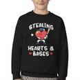 Women's Valentines Day Baseball Stealing Hearts Bases Boys Kids Men Youth Crewneck Sweatshirt Women's Valentines Day Baseball Stealing Hearts Bases Boys Kids Men Youth Crewneck Sweatshirt