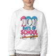 100 Days Of School Baseball Drip Bat 100th Day Of School Boy Youth Crewneck Sweatshirt
