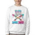 Baseball 10 Year Old Ice Cream Drip 10th Bday Double Digits Youth Crewneck Sweatshirt