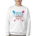 Baseball 50 Year Old Ice Cream Drip 50th Birthday Number 50 Youth Crewneck Sweatshirt Baseball 50 Year Old Ice Cream Drip 50th Birthday Number 50 Youth Crewneck Sweatshirt