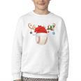Baseball Christmas Reindeer Santa Hat Sports Player Xmas Youth Crewneck Sweatshirt