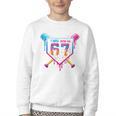 Baseball Drip I Was 6 Now I'm 7 67 Meme 7th Birthday Youth Crewneck Sweatshirt