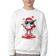 Baseball Drip Ice Cream Sunglasses Boys Youth Kids Valentine Youth Crewneck Sweatshirt