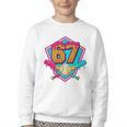 Baseball Drip Jersey Number 67 For Players & 67th Birthday Premium Tri-Blend Youth Crewneck Sweatshirt Baseball Drip Jersey Number 67 For Players & 67th Birthday Premium Tri-Blend Youth Crewneck Sweatshirt