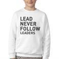 Baseball Lead Never Follow Leaders Team Captain Leadership Premium Tri-Blend Youth Crewneck Sweatshirt