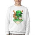 Baseball Life Style Ice Cream Drip Green Premium Tri-Blend Youth Crewneck Sweatshirt