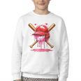 Boys Valentine Day Baseball Helmet Drip Ice-Cream Youth Kids Youth Crewneck Sweatshirt Boys Valentine Day Baseball Helmet Drip Ice-Cream Youth Kids Youth Crewneck Sweatshirt