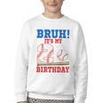 Bruh It's My 2nd Birthday Boy Baseball Themed Party Youth Crewneck Sweatshirt Bruh It's My 2nd Birthday Boy Baseball Themed Party Youth Crewneck Sweatshirt