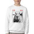 Capybara Love Valentines Day Cute Animal Hearts Raglan Baseball Tee Youth Crewneck Sweatshirt