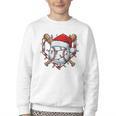 Christmas Baseball Santa Hat For Baseball Players Fans Youth Crewneck Sweatshirt Christmas Baseball Santa Hat For Baseball Players Fans Youth Crewneck Sweatshirt
