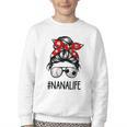 Classy Nana Life Soccer Messy Bun Baseball Mother's Day Youth Crewneck Sweatshirt Classy Nana Life Soccer Messy Bun Baseball Mother's Day Youth Crewneck Sweatshirt