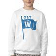 Fly The W Chicago Baseball Winning Flag Distressed Premium Tri-Blend Youth Crewneck Sweatshirt Fly The W Chicago Baseball Winning Flag Distressed Premium Tri-Blend Youth Crewneck Sweatshirt
