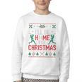 I’Ll Be Home For Christmas Baseball Ugly Sweater Art Youth Crewneck Sweatshirt