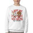 I Just Hit 100 Days Of School Baseball 100th Day Teacher Kid Youth Crewneck Sweatshirt