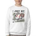 I Just Hit 100 Days Of School Teacher Baseball Boys Kids Youth Crewneck Sweatshirt I Just Hit 100 Days Of School Teacher Baseball Boys Kids Youth Crewneck Sweatshirt