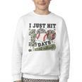 Kids I Just Hit 100 Days Boys 100 Days Of School Baseball Kids Youth Crewneck Sweatshirt