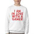 I Am In Love With A Gamer Cute Valentines Day Gamer Couple Raglan Baseball Tee Youth Crewneck Sweatshirt I Am In Love With A Gamer Cute Valentines Day Gamer Couple Raglan Baseball Tee Youth Crewneck Sweatshirt