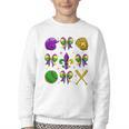 Mardi Gras Baseball Coquette Bow Fat Tuesday Parade Girls Youth Crewneck Sweatshirt Mardi Gras Baseball Coquette Bow Fat Tuesday Parade Girls Youth Crewneck Sweatshirt