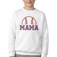 Mom Of Rookie 1st Birthday Baseball Boy Family Matching Youth Crewneck Sweatshirt