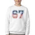 Number 67 USA Raglan Baseball Tee Youth Crewneck Sweatshirt