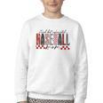 Retro Checkered Tired But Caffeinated Baseball Mom Leopard Youth Crewneck Sweatshirt Retro Checkered Tired But Caffeinated Baseball Mom Leopard Youth Crewneck Sweatshirt
