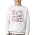 Retro Eat Sleep Take Kids To Sports Repeat Game Day Baseball Youth Crewneck Sweatshirt Retro Eat Sleep Take Kids To Sports Repeat Game Day Baseball Youth Crewneck Sweatshirt