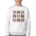 Soccer Bow Game Day Baseball Coquette Bow Women Girls Youth Crewneck Sweatshirt