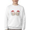 Stop Staring At My Balls Comedy Christmas Baseball Youth Crewneck Sweatshirt