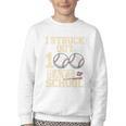I Struck Out 100 Days Of School Baseball Fan Students Batter Premium Tri-Blend Youth Crewneck Sweatshirt