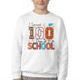 I Survived 100 Days Baseball Football Basketball School Kids Youth Crewneck Sweatshirt I Survived 100 Days Baseball Football Basketball School Kids Youth Crewneck Sweatshirt