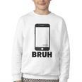 Texted First Bruh Seen Message Valentine's Day Humor Raglan Baseball Tee Youth Crewneck Sweatshirt