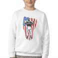 US Flag Baseball Player Batter Sport Lover Team Coach Family Youth Crewneck Sweatshirt