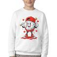 Valentine Baseball Heart Sports Men Boys Kid Youth Crewneck Sweatshirt