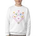 Valentine Heart Love Cute Baseball Softball Lover Sayings Youth Crewneck Sweatshirt