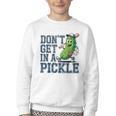 Youth Baseball Catcher Humor Don’t Get In A Pickle Youth Crewneck Sweatshirt Youth Baseball Catcher Humor Don’t Get In A Pickle Youth Crewneck Sweatshirt