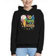 100 Days Of School Baseball Ice Cream Drip Boys Kids Player Graphic Youth Hoodie