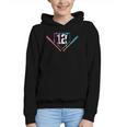12th Birthday Baseball Ice Cream Drip 12 Years Old Boy Kids Graphic Youth Hoodie