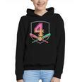 4th Birthday Baseball Bat Ice-Cream Drip 4yrs Old Boys Girls Graphic Youth Hoodie