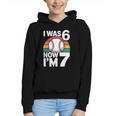 I Was 6 Now Im 7 Baseball Birthday Age 7 Graphic Youth Hoodie