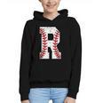 Baseball Alphabet Monogram Initial Letter R Graphic Youth Hoodie Baseball Alphabet Monogram Initial Letter R Graphic Youth Hoodie
