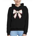 Baseball Coquette Bow Cute Baseball Game Graphic Youth Hoodie Baseball Coquette Bow Cute Baseball Game Graphic Youth Hoodie