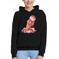 Baseball Ice Cream Drip Youth Strawberry Baseball Red Graphic Youth Hoodie
