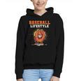 Baseball Lifestyle Ice Cream Drip Baseball Glove Crossed Bat Graphic Youth Hoodie