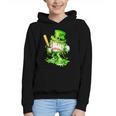 Baseball Player Ice Cream Drip Shamrocks St Patrick's Day Graphic Youth Hoodie