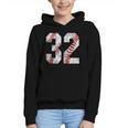 Distressed Baseball Number 32 Jersey Uniform Player Fan Graphic Youth Hoodie Distressed Baseball Number 32 Jersey Uniform Player Fan Graphic Youth Hoodie