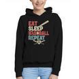 Eat Sleep Baseball Repeat Bat Ball Player Fan Graphic Youth Hoodie