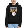 I Just Hope Everyone Has Snacks Baseball Game Day Fan Graphic Youth Hoodie